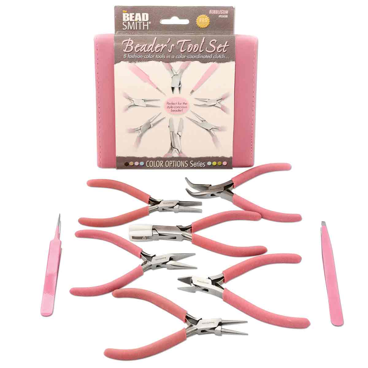 The Beadsmith Fashion Color Pliers Set of 8 Slimline Color-Coordinated Tools Matching Clutch in Beige Jewelry Maki : The Beadsmith Fashion Color Pliers \u2013 Set of 8 Slimline