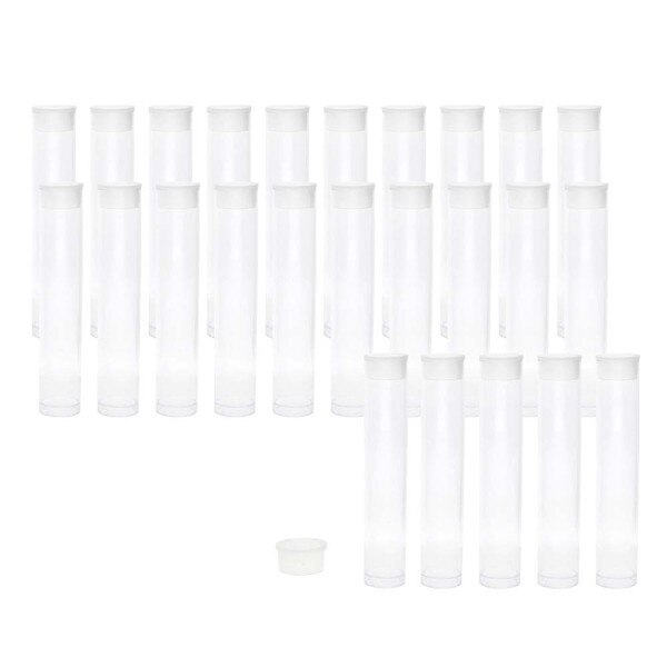 TUBE PLASTIC RND W/FLAT CAP 3 X 9/16 -25/BG