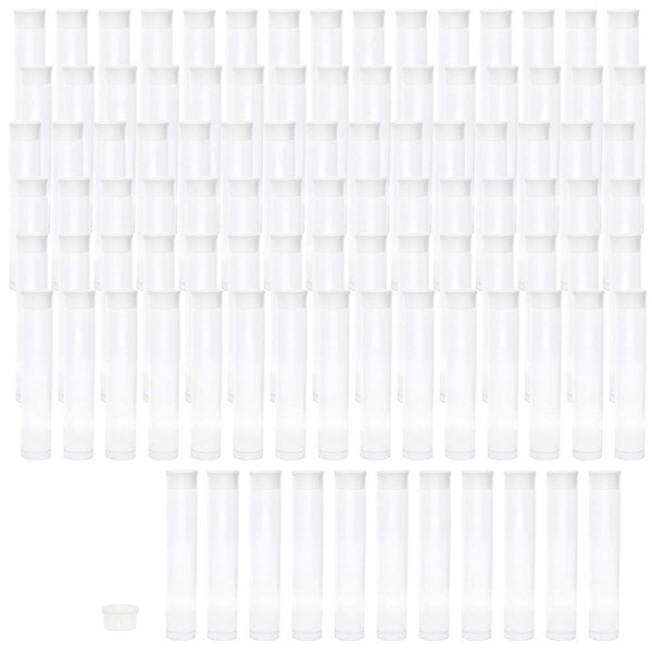 TUBE PLASTIC RND W/FLAT CAP 3 X 9/16 100/BG